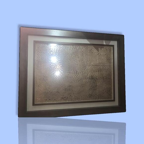 HUGE Framed Wall Decor Cork Art 5' x 4' Unique Pattern Under Glass ~ Gorgeous! - Picture 3 of 10
